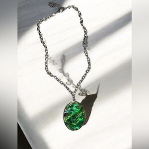 Multi-Color Green Pendant Necklace